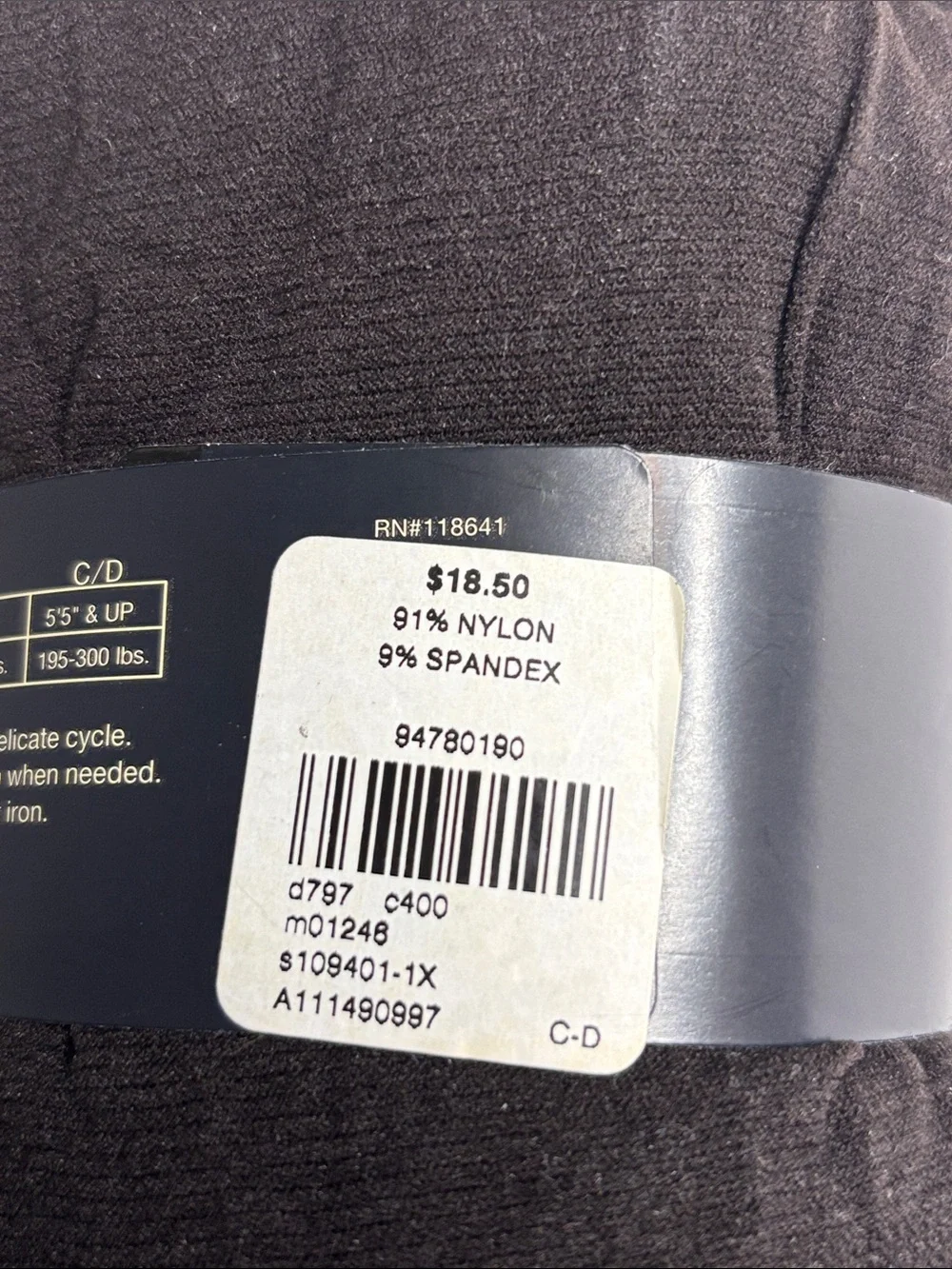 Lane Bryant Black Ribbed Control Top Tights
